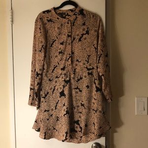 Flirty floral Aqua dress (light pink and black)